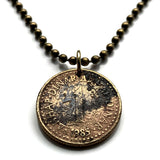 1985 Yugoslavia Jugoslavija 1 Dinar coin pendant necklace jewelry Serbia Croatia Belgrade Bosnia Herzegovina Slovenia Srbija Balkans South Slavic n001368