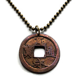 antique 1668-1700 Japan Nippon 1 Mon cash coin pendant Kanei Tsuho Tokyo Kanji Shinjitai Shogun Kobe Fukuoka Yokohama Osaka bushido Samurai Kyoto Okinawa Kawasaki Sendai Sapporo Nagoya bunsen relic n001095b