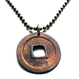 antique 1668-1700 Japan Nippon 1 Mon cash coin pendant Kanei Tsuho Tokyo Kanji Shinjitai Shogun Kobe Fukuoka Yokohama Osaka bushido Samurai Kyoto Okinawa Kawasaki Sendai Sapporo Nagoya bunsen relic n001095b