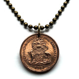 1987 Bahamas 1 Cent coin pendant  Bahamian starfish sea star Nassau Andros Exuma Junkanoo Rose Island Lighthouse Beach Rum Cay sand sea Paradise Island caribbean Junkanoo music Cabbage Beach Bay Street New Providence Eleuthera Gold Rock Beach n001410