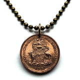 1997 Bahamas 1 Cent coin pendant  Bahamian starfish sea star Nassau Andros Exuma Junkanoo Rose Island Lighthouse Beach Rum Cay sand sea Paradise Island caribbean Junkanoo music Cabbage Beach Bay Street New Providence Eleuthera Gold Rock Beach n001410