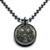 1912 Serbia 5 Para coin pendant necklace jewelry Serbian double head eagle Belgrade Niš city Nišava Nemanjić dynasty Yugoslavia crowned king necklace n001102