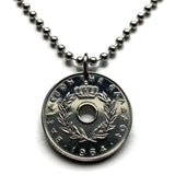 1964 Greece Hellas 10 Lepta coin pendant necklace Hellenic jewelry Greek crown Athens Sparta Thessaloniki Patras Larissa Mykonos Argos Crete Meteora Thebes Halkidiki Macedonia Peloponnese n002654