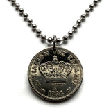 1894 Greece Hellas 20 Lepta coin pendant Greek Hellas Hellenic crown cross Helios crowned Athens George I coronation king queen Santorini n000728