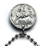1953 España Spain 10 Centimos coin pendant necklace escudo Español Madrid Barcelona Sevilla Granada Zaragoza Toledo Cadiz Tenerife Córdoba Valencia Málaga Bilbao Coruña Cataluña Andalusia Palmas Ibiza n002302