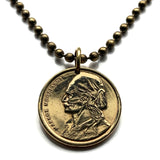 1980 Greece Hellas 50 Lepta coin pendant Klepht Markos Botsaris Souliot general Greek War of Independence national hero Ottoman War Hellenic Athens Sparta Thessaloniki Patras Larissa Crete n000535