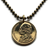 1980 Greece Hellas 50 Lepta coin pendant Klepht Markos Botsaris Souliot general Greek War of Independence national hero Ottoman War Hellenic Athens Sparta Thessaloniki Patras Larissa Crete n000535