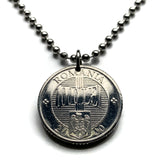 2000 Romania 1000 Lei coin pendant Romanian golden eagle Bucharest Orthodox cross Balkans Moldavia Wallachia Constantin Brancoveanu n002732