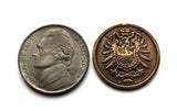 1874 Germany Deutschland 2 Pfennig coin pendant necklace jewelry German eagle Berlin Munich Cologne Frankfurt Hamburg Stuttgart Bavaria Düsseldorf Leipzig Dortmund Bremen Dresden Hanover Rothenburg Nuremberg n000943