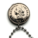 1967 Dominican Republic 25 Centavos coin pendant necklace jewelry escudo Dominicano Santo Domingo Santiago Cibao La Vega Ciudad Colonial San Pedro de Macorís La Romana Higüey Moca escudo bandera colgante n002625