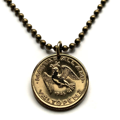 1946 Hungary 10 Filler coin pendant Hungarian peace dove Magyar Budapest bird pigeon River Danube Gellért Hill Magyarország Pest n000736