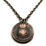 1816 Austria Kreuzer coin pendant Habsburg Austrian eagle Vienna Wien Wels Hofburg Carinthia Ischgl Burgenland Sankt Pölten Styria n001279