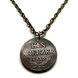 1816 Austria Kreuzer coin pendant Habsburg Austrian eagle Vienna Wien Wels Hofburg Carinthia Ischgl Burgenland Sankt Pölten Styria n001279