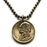 1980 Greece Hellas 50 Lepta coin pendant Klepht Markos Botsaris Souliot general Greek War of Independence national hero Ottoman War Hellenic Athens Sparta Thessaloniki Patras Larissa Crete n000535