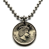 2000 East Caribbean States 10 Cents coin pendant Golden Hind galleon ship Antilles Caribbees Leeward British Virgin Windward Island n003960