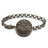 1967 England United Kingdom Great Britain 2 Shillings coin bracelet English tudor rose Scottish thistle Scotland Irish shamrock Northern Ireland Welsh leek Wales Wars of the Roses London Edinburgh Belfast Cardiff Manchester Sheffield Liverpool b000176