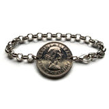 1967 England United Kingdom Great Britain 2 Shillings coin bracelet English tudor rose Scottish thistle Scotland Irish shamrock Northern Ireland Welsh leek Wales Wars of the Roses London Edinburgh Belfast Cardiff Manchester Sheffield Liverpool b000176