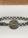 1918 Italy 20 Centesimi coin rolo link bracelet World War 1 era Savoy shield Rome Milan Venice Florence Napoli Torino Bologna Verona Genoa Siena Capri Palermo Cagliari Parma Tuscany Matera San Gimignano Positano Lazio Lecce Bari Polignano a Mare b000136
