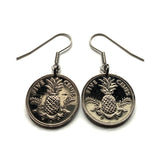 Pendientes con moneda de 5 centavos de Bahamas, piña de las Bahamas, Nassau, Andros, Exuma y Cays, fruta tropical, Cat Island, Rum Cay, Cable Beach e000195