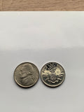 Bahamas 5 Cents coin earrings Bahamian pineapple Nassau Andros Exuma & Cays tropical fruit Cat Island Rum Cay Cable Beach e000195