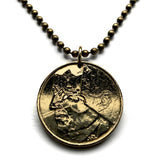 1986 Belgium Belgique 5 Francs coin pendant Belgian king Baudouin I Brussels Bruges Ghent Mechelen High Fens Flanders Flemish French n001246