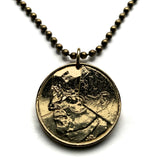 1986 Belgium Belgique 5 Francs coin pendant Belgian king Baudouin I Brussels Bruges Ghent Mechelen High Fens Flanders Flemish French n001246