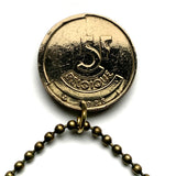 1986 Belgium Belgique 5 Francs coin pendant Belgian king Baudouin I Brussels Bruges Ghent Mechelen High Fens Flanders Flemish French n001246