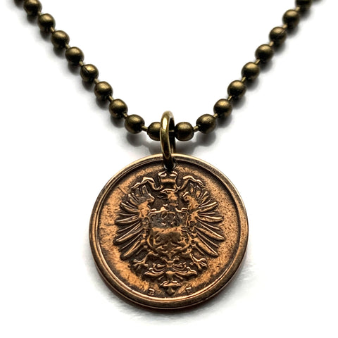 1888 Alemania Deutschland 1 Pfennig moneda colgante negro Águila alemana Berlín Hamburgo Múnich Colonia Frankfurt Stuttgart Düsseldorf Dortmund Leipzig Bremen Dresde Hannover Baviera Bonn Nuremberg n000177