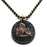 1873! Bélgica 2 céntimos moneda colgante collar León belga Bruselas Amberes Brujas Gante Lieja Mons Flandes Flamenca Hasselt Kortrijk Ostende Ypres Dinant Ardenas n003230
