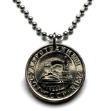 1991 USSR CCCP Soviet Union Communist Russia 5 Rubles coin pendant Moscow Kremlin Towers Spasskaya Red Square Saint Basil's Cathedral Saint Petersburg Yekaterinburg Kazan Lenin Marx Bolsheviks n001015