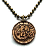 1981 Australia 1 Cent coin pendant necklace jewelry Feather-tailed Glider flying pygmy mouse Gliding Possum phalanger Sydney Queensland Victoria Canberra Brisbane Perth Gold Coast New South Wales Southern Cross n000077