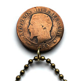 1854 France 5 Cents coin pendant French eagle Paris Lyon Marseille Lille Toulouse Bordeaux Nantes Strasbourg Montpellier Rennes Reims Avignon Le Havre Saint-Étienne Versailles Carcassonne Nice Brest Mont-Saint-Michel Tours Côte d'Azur Val de Loire n000869