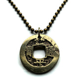 antique! 1742 Korea 1 Mun cash coin pendant Yeopjeon Sangpyeong Tongbo Joseon Yi Dynasty Hun Hangul Hanja Goguryeo Baekje Seoul n002173