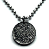 1917 Deutschland Deutschland 5 Pfennig Münzanhänger Deutscher Adler Berlin Hamburg Düsseldorf Dortmund Essen Leipzig Bremen Dresden Sachsen 1. Weltkrieg n000283