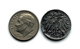 1917 Deutschland Deutschland 5 Pfennig Münzanhänger Deutscher Adler Berlin Hamburg Düsseldorf Dortmund Essen Leipzig Bremen Dresden Sachsen 1. Weltkrieg n000283