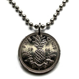 Bahamas Island 5 Cent coin pendant necklace jewelry Bahamian pineapple Nassau vacation Andros Exuma & Cays Junkanoo Rose Island Beach Rum Cay Paradise Island Pineapple Fest Gregory Town Blue Lagoon Island Lucayan n000116