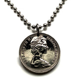 Bahamas Island 5 Cent coin pendant necklace jewelry Bahamian pineapple Nassau vacation Andros Exuma & Cays Junkanoo Rose Island Beach Rum Cay Paradise Island Pineapple Fest Gregory Town Blue Lagoon Island Lucayan n000116