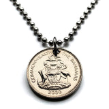 Bahamas Island 5 Cent coin pendant necklace jewelry Bahamian pineapple Nassau vacation Andros Exuma & Cays Junkanoo Rose Island Beach Rum Cay Paradise Island Pineapple Fest Gregory Town Blue Lagoon Island Lucayan n000116