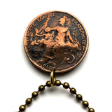 1916 France 5 Centimes coin pendant necklace jewelry Lady Liberty Marianne Phrygian cap Paris Marseille Lyon Toulouse Lille Rennes Reims Le Havre Toulon Dijon Angers Nimes Avignon n000026