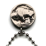 USA 5 Cent Buffalo Indian Head nickel coin pendant native American bison Chief Iron Tail New York Washington Nebraska n000563