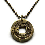 antique! 1742 Korea 1 Mun cash coin pendant Yeopjeon Sangpyeong Tongbo Joseon Yi Dynasty Hun Hangul Hanja Goguryeo Baekje Seoul n002173