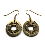 antique! 1742 Korea 1 Mun cash coin drop dangle earrings Yeopjeon Sangpyeong Tongbo Joseon Yi Dynasty Seoul Busan Incheon Daegu Daejeon Hangul Hanja Joseon Kingdom Goguryeo Baekje Silla Jeju Ho e000683