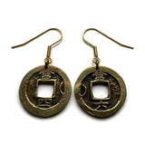 antique! 1742 Korea 1 Mun cash coin drop dangle earrings Yeopjeon Sangpyeong Tongbo Joseon Yi Dynasty Seoul Busan Incheon Daegu Daejeon Hangul Hanja Joseon Kingdom Goguryeo Baekje Silla Jeju Ho e000683