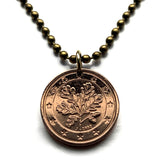 2002 Germany Deutschland 2 Euro Cent coin pendant oak tree seedling twig planting gardening botanical Berlin Hamburg Munich Cologne Frankfurt Stuttgart Düsseldorf Bavaria Dortmund Leipzig Bremen Dresden n003918
