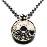 1966 Israel Asimon Telephone Token coin pendant Jewish rotary dial phone booth Jerusalem Tel Aviv Judea Samaria Haifa Rishon LeZion Petah Tikva Ashdod Netanya Holon Safed Nazareth menorah n001643