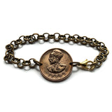 1944 Ethiopia 10 Santeem coin bracelet Lion of Judah Haile Selassie Rasta Jewish tribe Gondar Mek'ele Oromia Zion Jamaica Axum WWII b000031