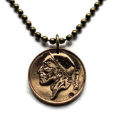 1953 Belgium Belgie Belgique 50 Cent coin pendant necklace The Miner Constantin Meunier Belgian painter sculptor modern art Etterbeek Brussels Charleroi M Museum Leuven Fin-de-Siècle Museum Bruges Antwerp Ghent Liège Namur Limbourg Mechelen n000303