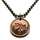 1954 Belgium Belgie 20 Centimes coin pendant The Miner Constantin Meunier Belgian painter sculptor modern art Etterbeek Brussels Antwerp Mons Bruges Ghent Liege Limbourg Namur Leuven Charleroi n000187