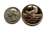 1942 Ireland Éire 1 Penny coin pendant necklace jewelry Irish Celtic Harp Cláirseach hen & chicks chicken rooster Dublin Cork Limerick Galway Waterford Drogheda Connacht Leinster Swords Gaels Guinness n000252