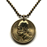 1978 Greece Hellas 2 Drachmai coin pendant Georgios Karaiskakis Skoulikaria Arta Sarakatsani Hellenic military firearm gun Ioannina n000447
